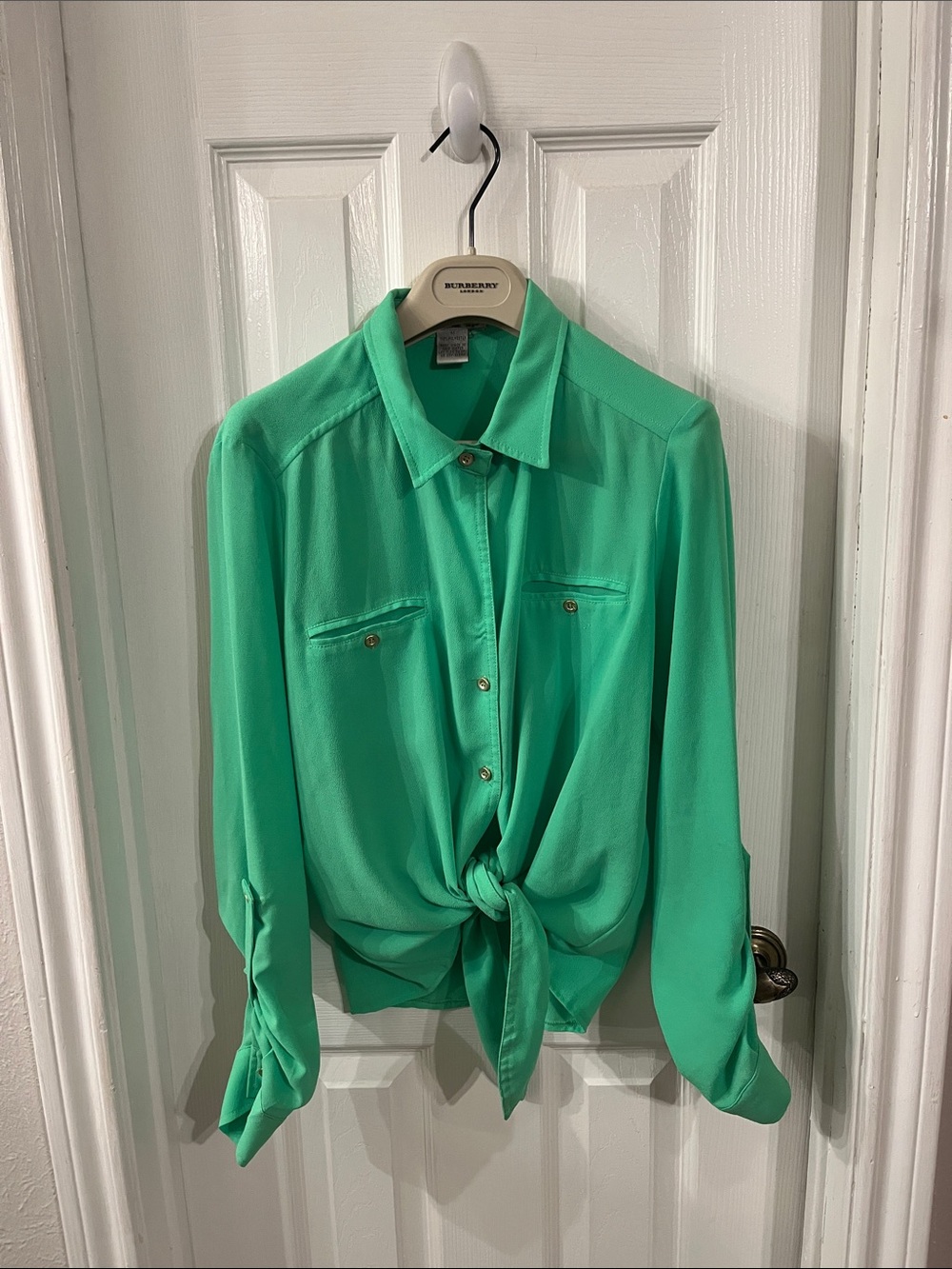 Alberto Makali Vibrant Mint Green Blouse size medium
